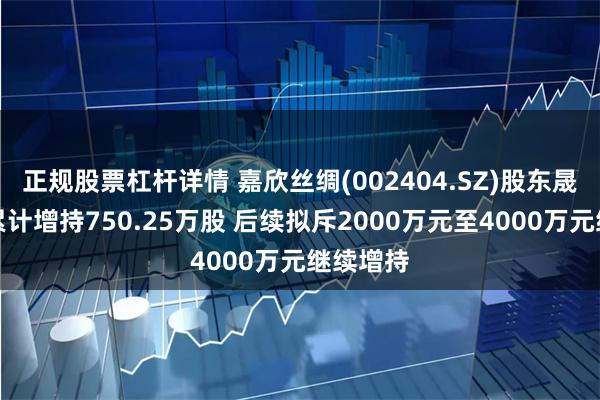 正规股票杠杆详情 嘉欣丝绸(002404.SZ)股东晟欣实业累计增持750.25万股 后续拟斥2000万元至4000万元继续增持