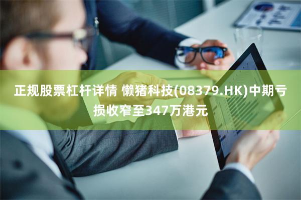 正规股票杠杆详情 懒猪科技(08379.HK)中期亏损收窄至347万港元